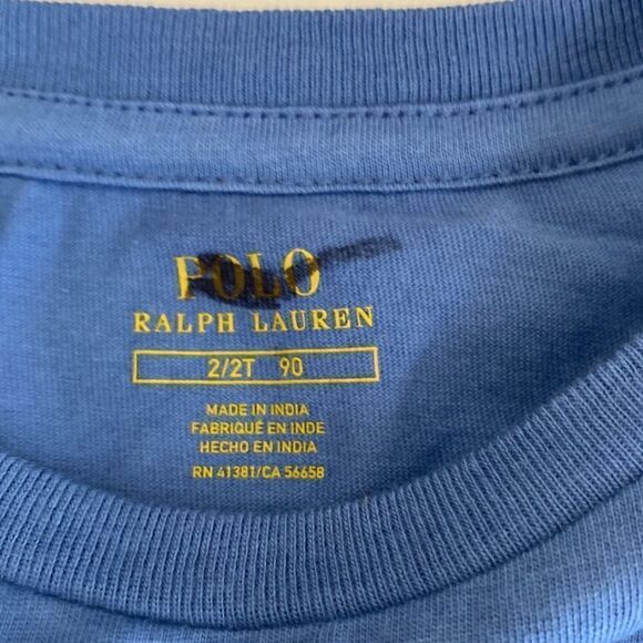 Polo children’s 2 pc periwinkle blue 100%cotton top & short drawstring pockets - Picture 3 of 9